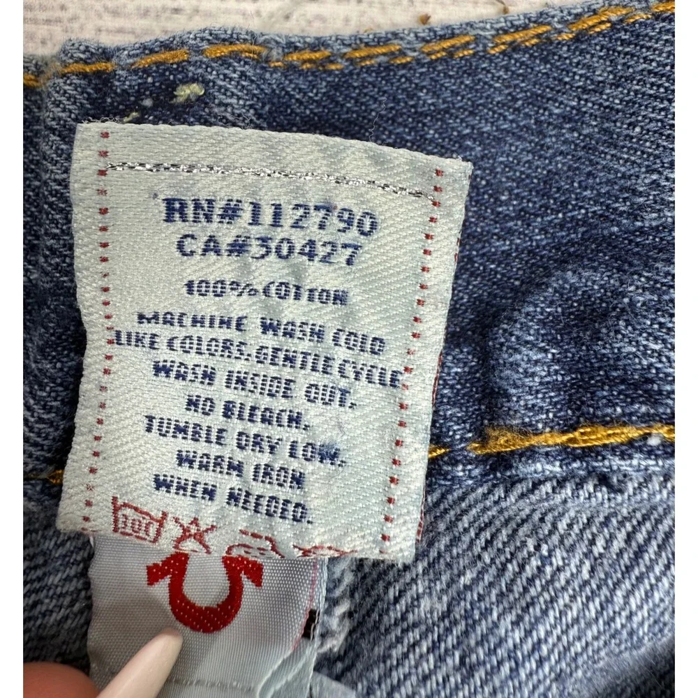 Vintage True Religion Joey Super T Jeans Mens Size 32 Dark Wash Button Fly Denim